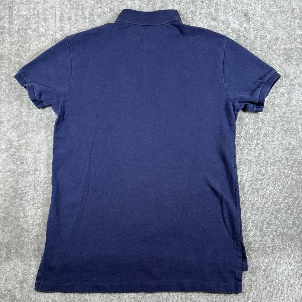 Polo Ralph Lauren Shirt Men's Medium Blue Short Sleeve Custom Fit Preppy College